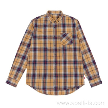 Custom Men's Long Sleeve Woven Shirts in autumn